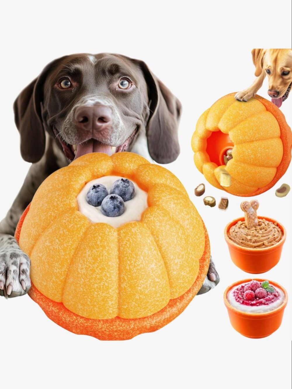 Chicprett Dog Chew Toy Treat Dispenser Kit, 3pc
